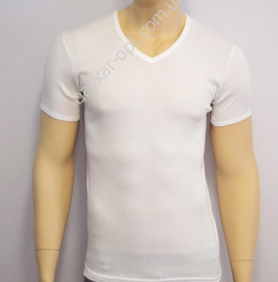 Футболка с V- образным вырезом, подростковая  для мальчика  Футболка с V- образным вырезом, подростковая  для мальчика